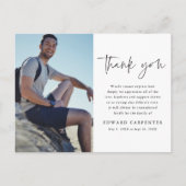 Carte Postale Merci photo commémoratif de funérailles simple (Devant)