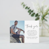 Carte Postale Merci photo commémoratif de funérailles simple (Debout devant)