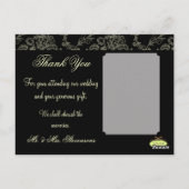 CARTE POSTALE MERCI PHOTO CREAM MARIAGE DAMASSÉ (Dos)