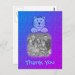 Carte Postale Merci photo Cute Blue Cat