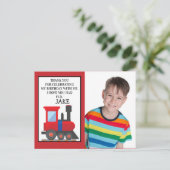 Carte Postale Merci photo d'anniversaire du train rouge (Debout devant)
