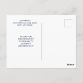 Carte Postale Merci photo de base pour l'anniversaire de l'enfan (Dos)