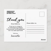 Carte Postale Merci photo de graduation de la typographie modern (Dos)