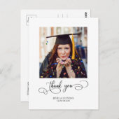 Carte Postale Merci photo de graduation de script moderne (Devant / Derrière)