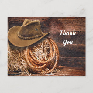 Carte Postale Merci photo de la corde de Casquette de cowboy rus