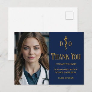 Carte Postale Merci photo de la Marine Blue Gold Osteopathie Doc