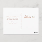 Carte Postale Merci photo de Mariage d'or Rose rustique (Dos)