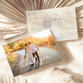 Carte Postale Merci photo de mariage élégant