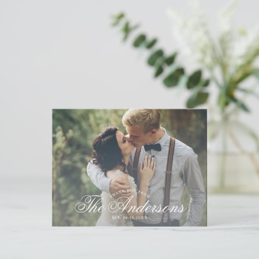 Carte postale Merci photo de nom de script (Debout devant)