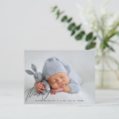 Carte Postale Merci photo de nouveau-né moderne (Debout devant)