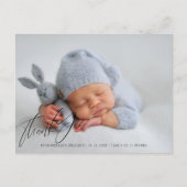 Carte Postale Merci photo de nouveau-né moderne (Devant)