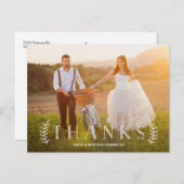 Carte Postale Merci photo de superposition blanche rustique (Devant / Derrière)