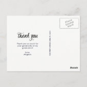 Carte Postale Merci photo diplômé en calligraphie moderne (Dos)