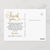 Carte Postale Merci photo du diplômé (Dos)