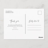 Carte Postale Merci photo du jour de mariage moderne | bleu mari (Dos)