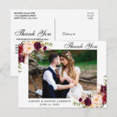 Carte Postale Merci photo du Mariage Floral Bourgogne (Devant / Derrière)