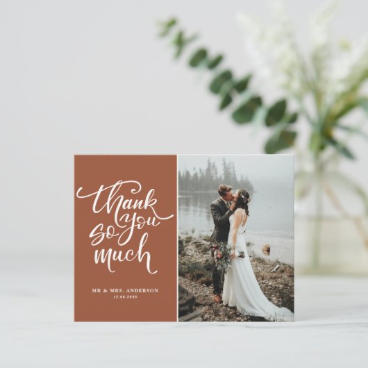 Carte Postale Merci photo en terre cuite à la main Mariage (Debout devant)