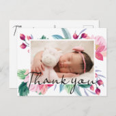 Carte Postale Merci photo Faire-part de naissance bébé (Devant / Derrière)