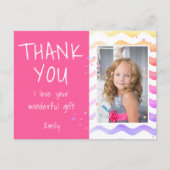 Carte Postale Merci photo fille anniversaire (Devant)