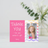 Carte Postale Merci photo fille anniversaire (Debout devant)