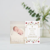 Carte Postale Merci photo fleur sauvage du baptême (Debout devant)