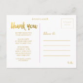 Carte postale Merci photo Gold Foil (Dos)