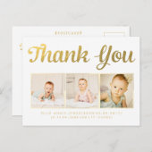 Carte postale Merci photo Gold Foil (Devant / Derrière)