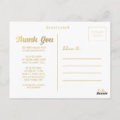 Carte postale Merci photo Gold Foil (Dos)