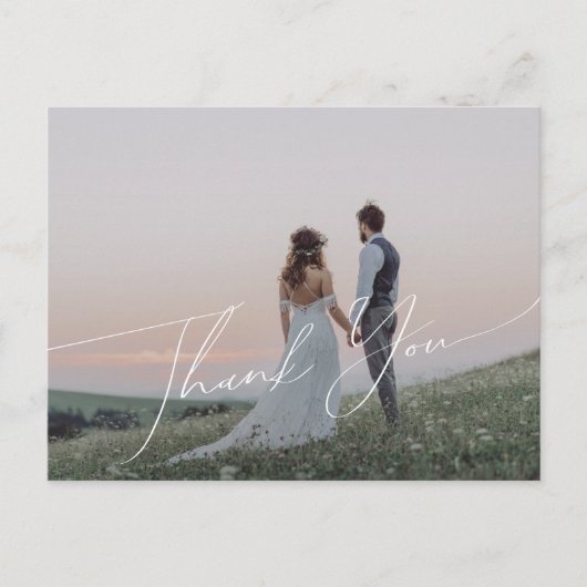 Carte Postale Merci photo horizontal de script lunaire (Devant)