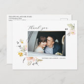 Carte Postale Merci photo Mariage à fleurs doux (Devant / Derrière)