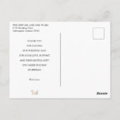 Carte Postale Merci photo Mariage à fleurs doux (Dos)