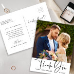 Carte Postale Merci photo Mariage à la main élégant<br><div class="desc">Vous pouvez utiliser cette carte postale pour un mariage,  un diplôme,  un fiançailles,  un anniversaire ou tout événement spécial. Pour une personnalisation plus avancée de cette conception,  cliquez sur le BOUTON OUTIL DESIGN BLEU ci-dessus !</div>