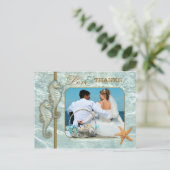 Carte postale Merci photo Mariage Aqua Seahorse (Debout devant)