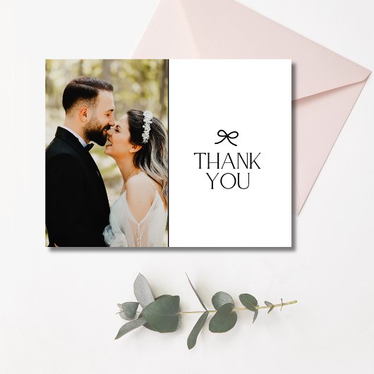 Carte Postale Merci photo Mariage Coquette Bow