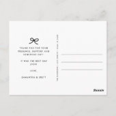 Carte Postale Merci photo Mariage Coquette Bow (Dos)