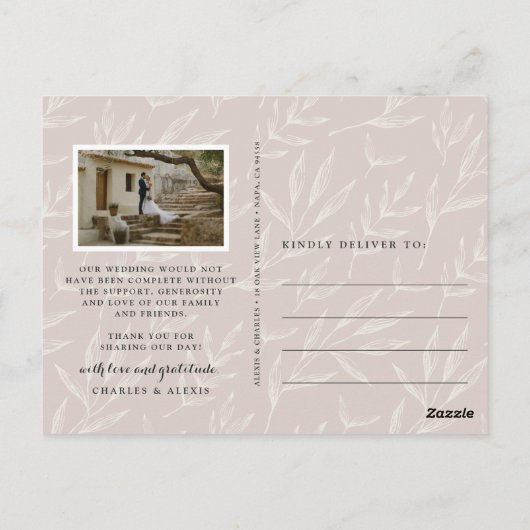 Carte Postale Merci photo Mariage de Bokeh Flare (Dos)