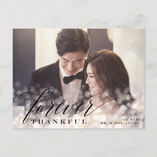 Carte Postale Merci photo Mariage de Bokeh Flare (Devant)