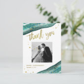 Carte Postale Merci photo Mariage de la Géode turquoise et Gold (Debout devant)