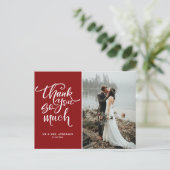 Carte Postale Merci photo Mariage de lettres main rouge (Debout devant)