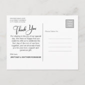 Carte Postale Merci photo Mariage de lune de miel moderne (Dos)