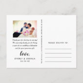 Carte Postale Merci photo Mariage de script brossé moderne (Dos)