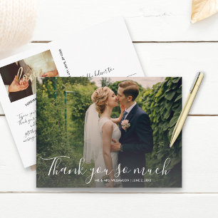 Carte Postale Merci photo Mariage de script lettres main