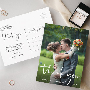 Carte Postale Merci photo Mariage de script lettres main