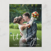Carte Postale Merci photo Mariage de script lettres main (Devant)