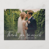 Carte Postale Merci photo Mariage de script lettres main (Devant)