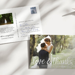 Carte Postale Merci photo Mariage de script manuscrit