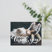 Carte Postale Merci photo Mariage de script retro en gras blanc (Debout devant)