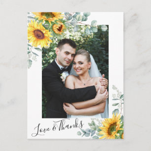Carte Postale Merci photo Mariage des tournesols Eucalyptus