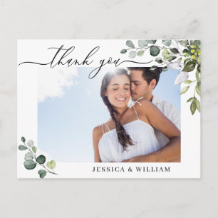 Carte Postale Merci photo Mariage Eucalyptus aquarelle