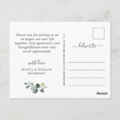 Carte Postale Merci photo Mariage Eucalyptus aquarelle (Dos)